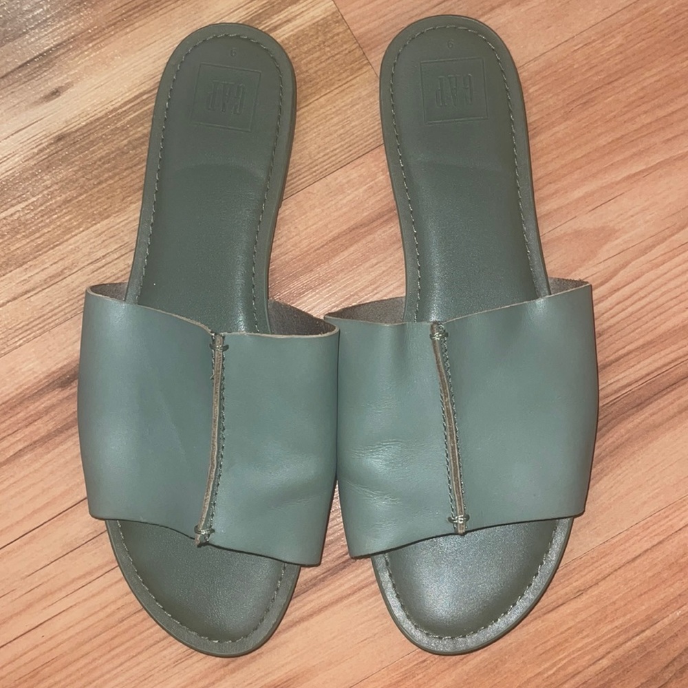 GAP Leather Slides, lightly worn, size 9